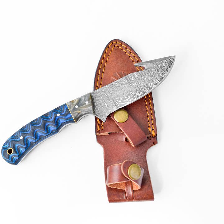 Titan International - Wholesale Kitchen/Utility Knife - Damascus Steel Gut-hook & Skinning Style TK-1122