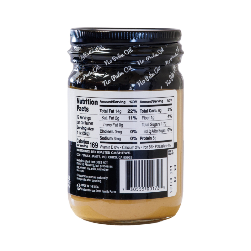 Maisie Jane’s - Wholesale Nut Butter - Cashew Butter, Creamy, No Palm Oil, No added sugar or Salt3