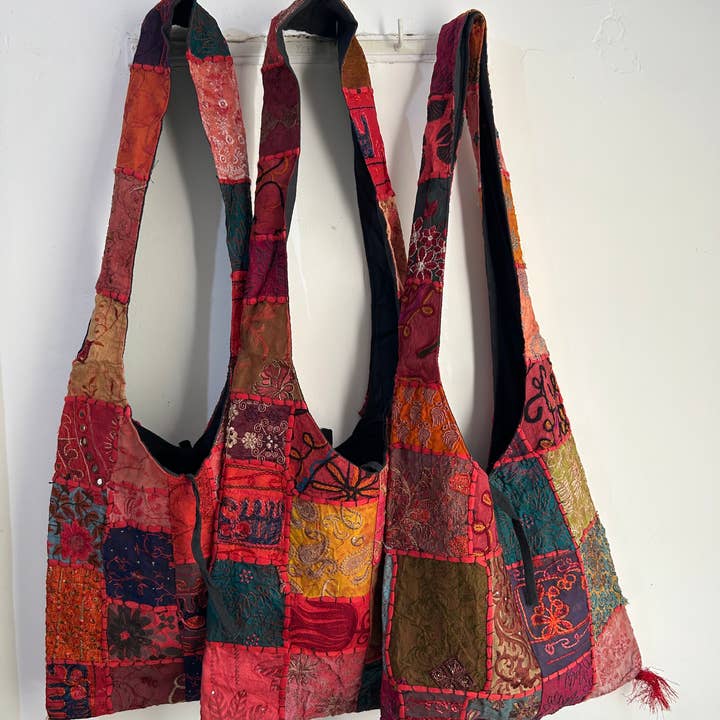 Meghcraft - Vendita all'ingrosso Borsa tote - Donna - Borsa Jhola Patchwork Vintage Indiano - Borsa a Tracolla Borsa Boho3