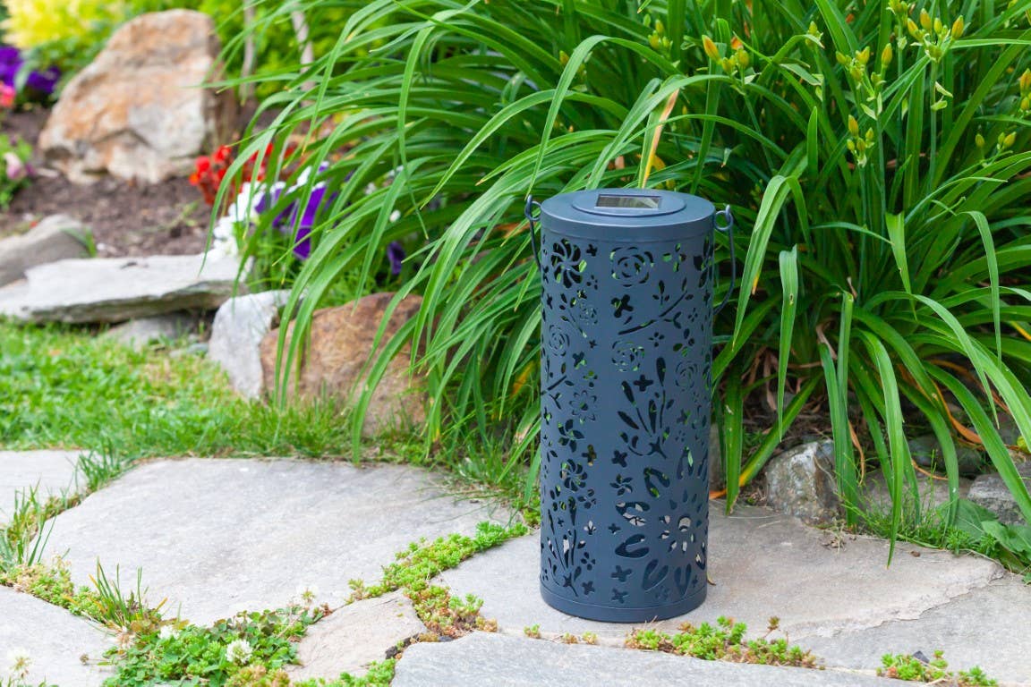 Allsop Home & Garden - Wholesale Outdoor/Lawn Light - Metal Bloom 12" Outdoor Solar Lantern - Midnight Blue3