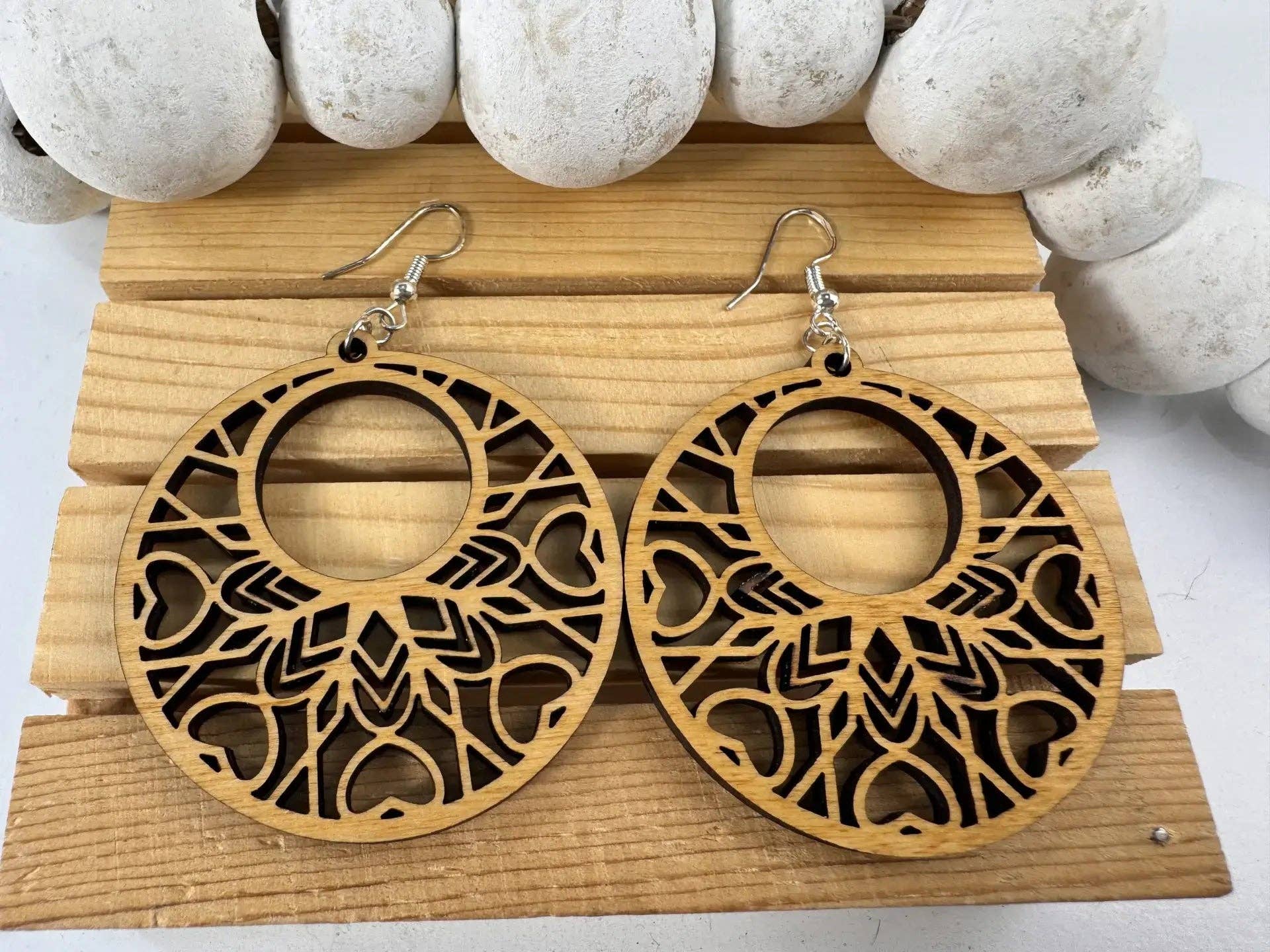 Truly Olive – Brincos de argola por atacado – Brincos de Madeira com Mandala Boho5