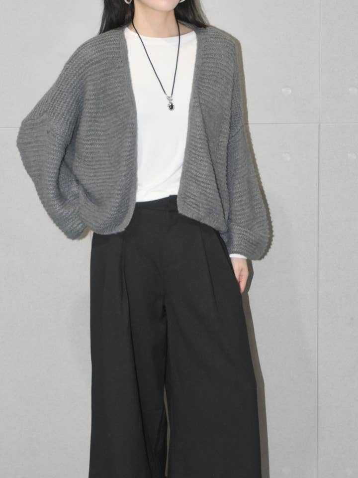 Uldcardigan med åben front for engroshandel hos Blanc.Noize