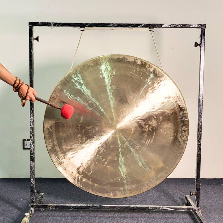 Handmade Gong from Nepal - Shiny Finish - Extra Large Meditation Gong-Deep Resonating Gong Bath Session for wholesale by NadaYoga