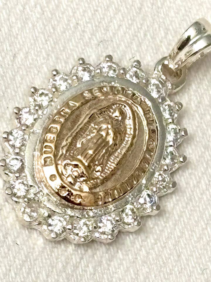 Virgen de Guadalupe Medal pendant silver 925 and gold 10k for wholesale by QURI