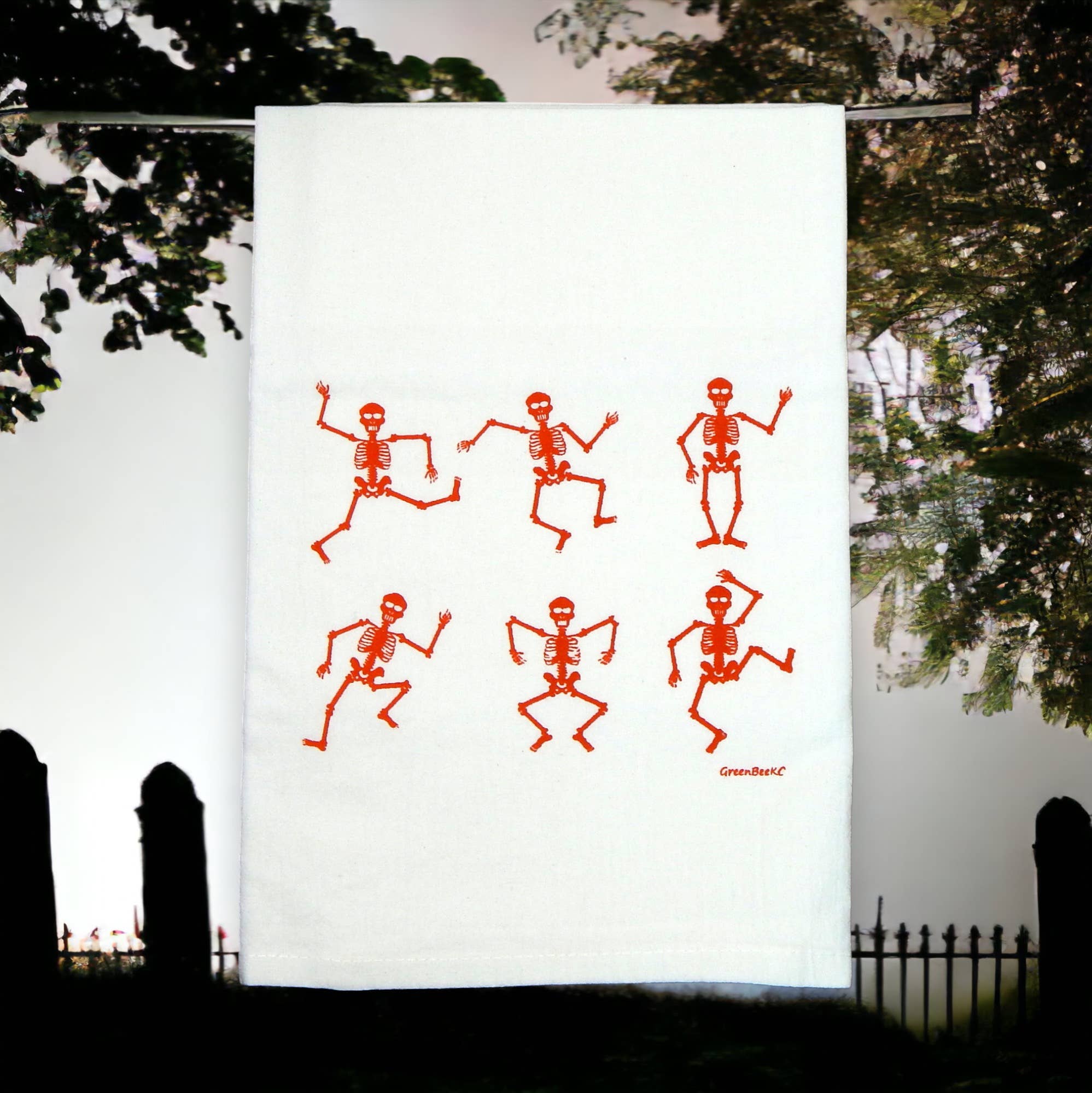 Green Bee Tea Towels - Wholesale Tea Towel - Skeleton Dish Towel | Tea Towels | Flour Sack Dish Towels4