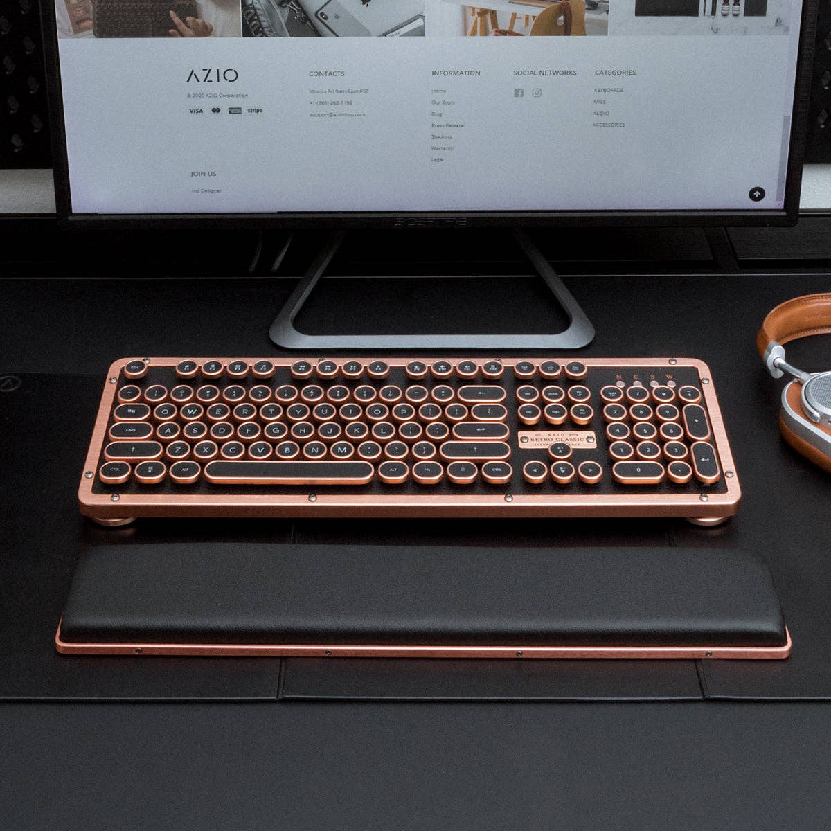 Azio - Vente Rehausseur de bureau - Repose-poignets rétro classique6