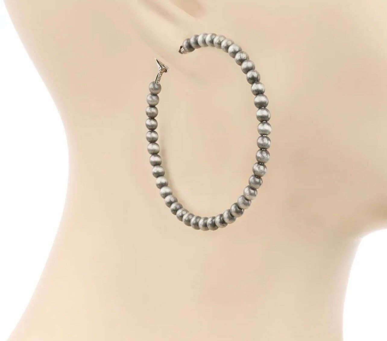 Boho Ranch Shop – wholesale Hoop earrings – 3” Western Navajo Pearl Hoops Earrings5