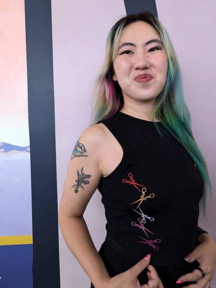 Lesbian Scissors Crop Tank for wholesale by Sapphic Space