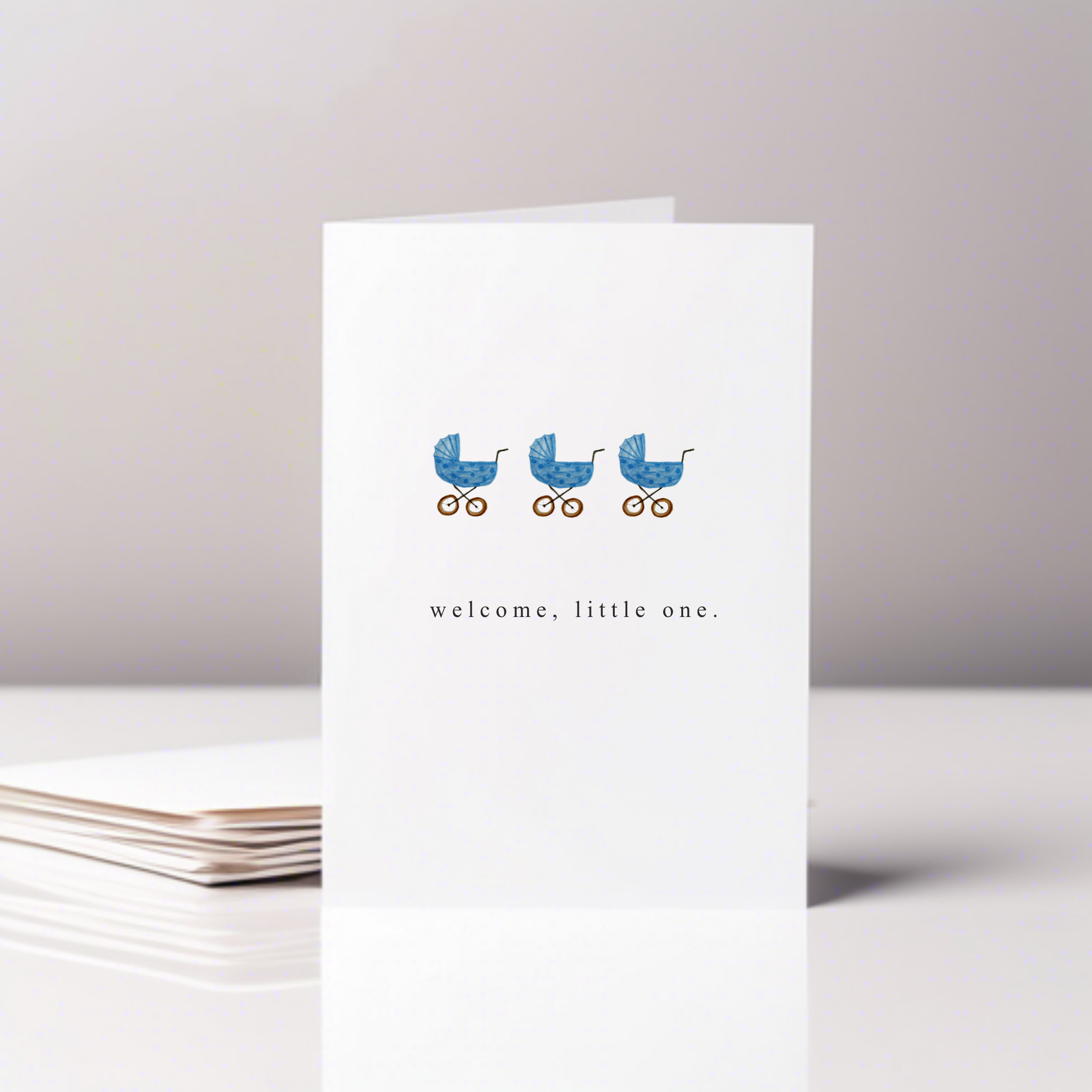 la nouille studio - Wholesale Baby Card - welcome little one baby card (blue)1