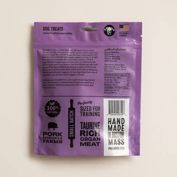 Pet Palette Distribution - Wholesale Pet Treats - Dog - Polkadog Wonder Nuggets Pork & Apple Dog Treats 10oz1