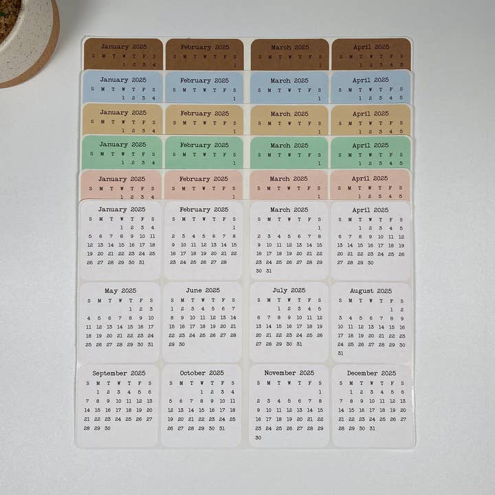 Fig Tree Works – wholesale Klistermärke – Mini Kalender klistermärken3