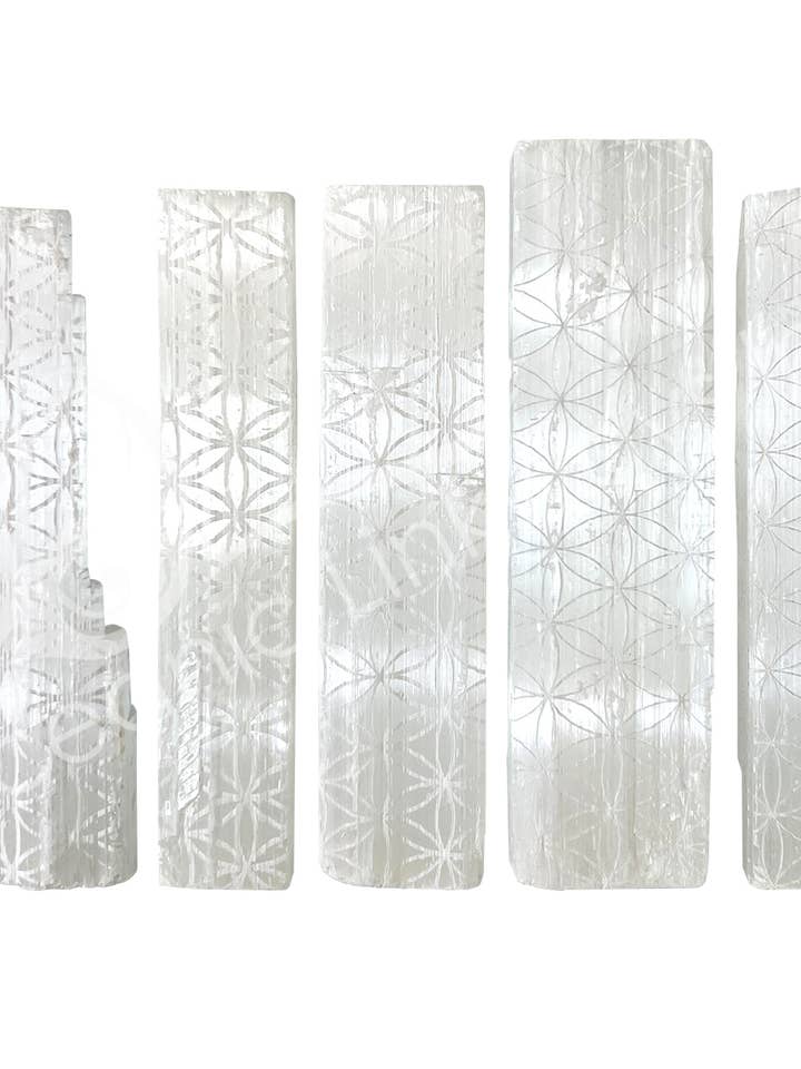 RU - SELENITPINDE LIVETS BLOMST INDGRAVERET (PK 5) 4 „L X for engroshandel hos Oceanic Linkways Inc