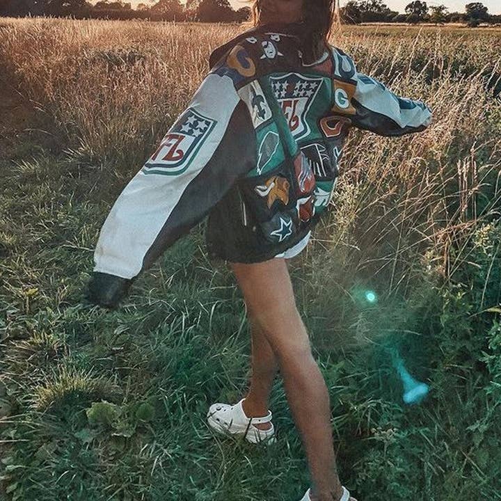 PRINTING Casual Loose Fit Long Sleeve Jacket With Colorful Print for wholesale on Faire2