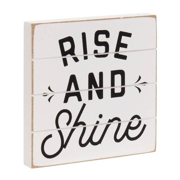 Col House Designs - Wholesale Sign - Good Morning Shiplap Block Sign, 3/Assorted4