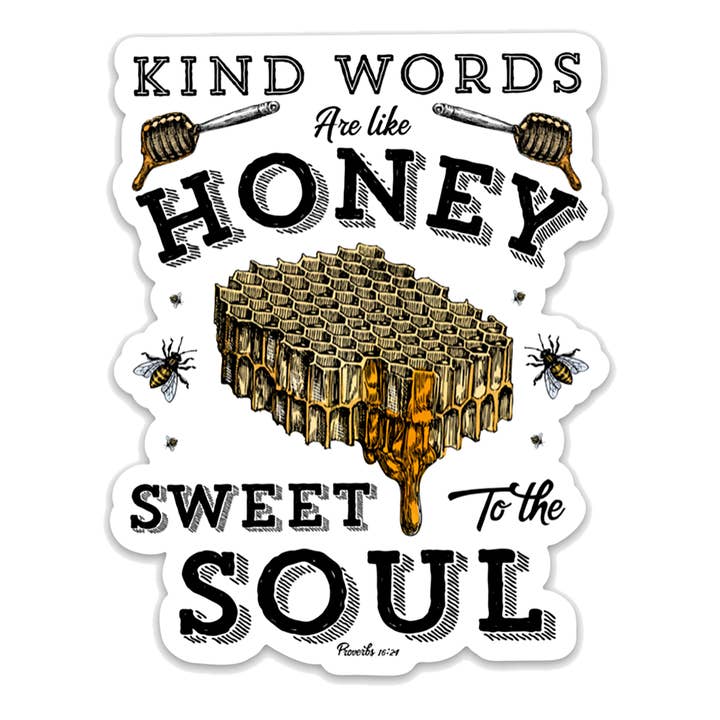 Sticker découpé au miel pour la vente par Sweetgum Studio