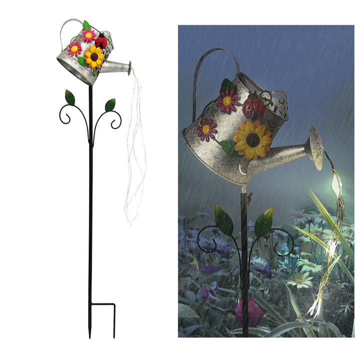 Watering Can Solar Stake Light for wholesale by Forever Gifts Inc.
