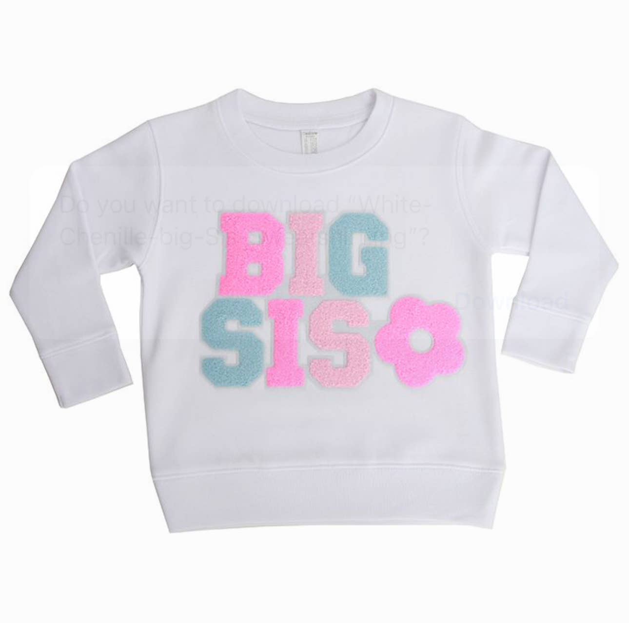 Sparkle Sisters by Couture Clips - Wholesale Sweatshirt - Kids - Chenille Big Sis Sweatshirt2