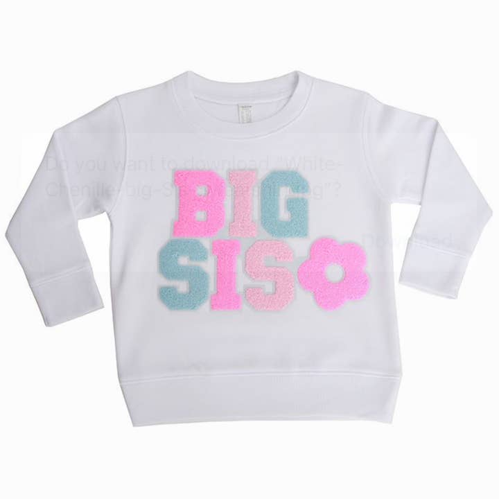 Sparkle Sisters by Couture Clips - Wholesale Sweatshirt - Kids - Chenille Big Sis Sweatshirt2
