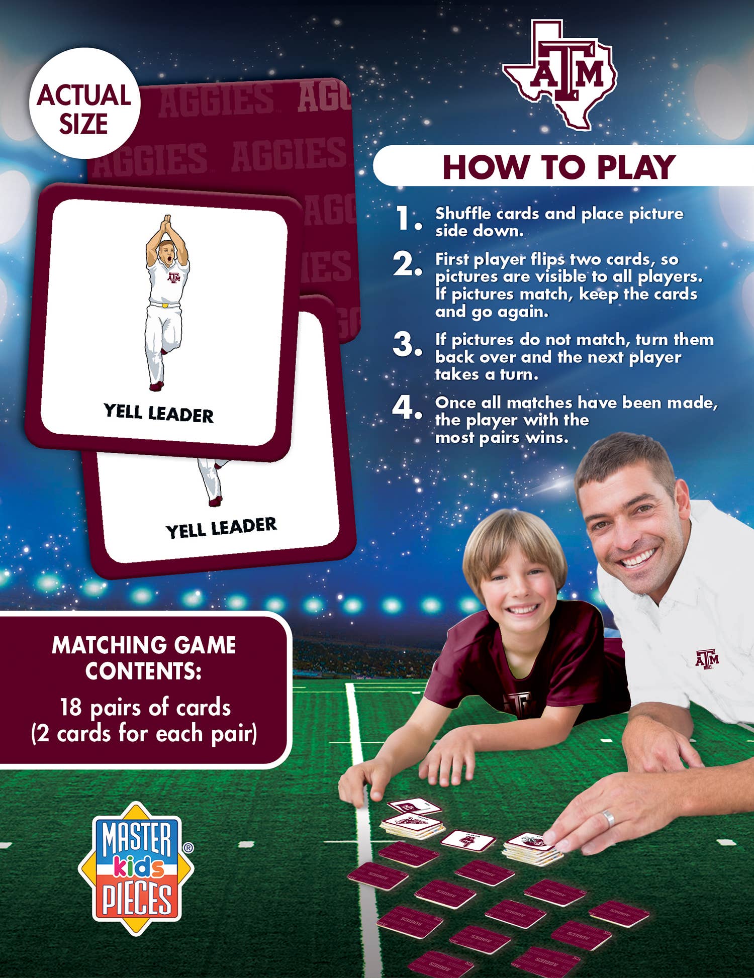 Masterpieces Puzzles - Wholesale Card Game - Texas A&M Aggies Matching Game2