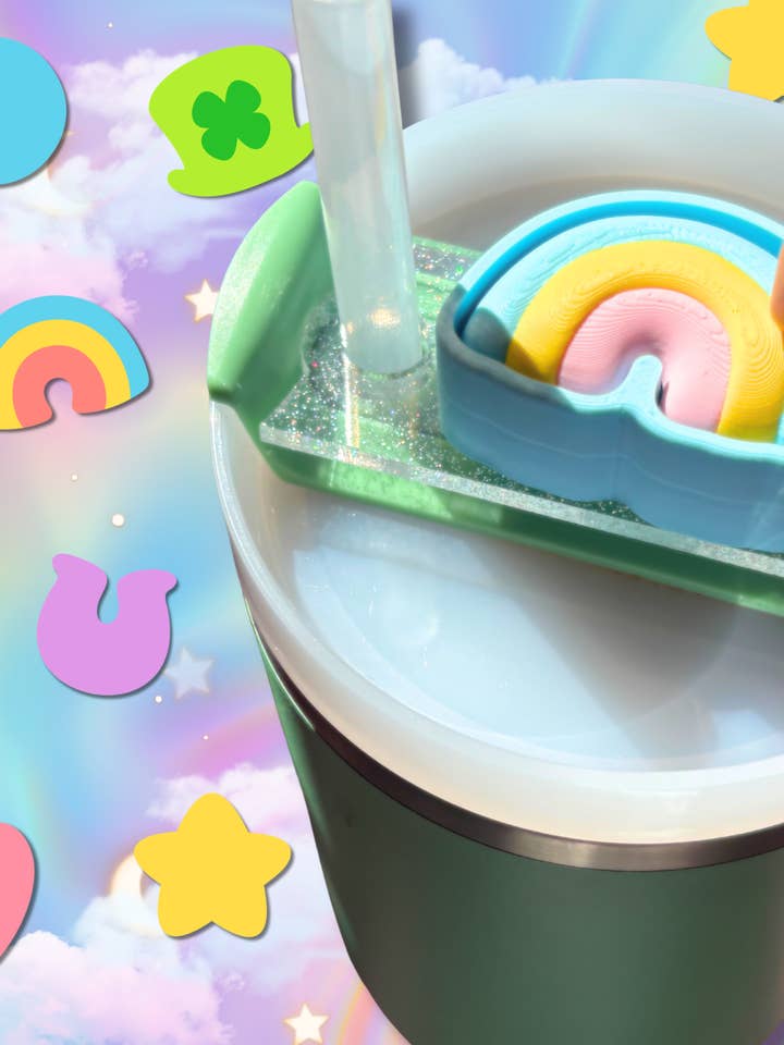 St. Patricks Day Marshmallow Charms Stanley Topper Fidget Clicker: 20oz - 40oz Becherzubehör für den Großhandel von Cosmic lovely