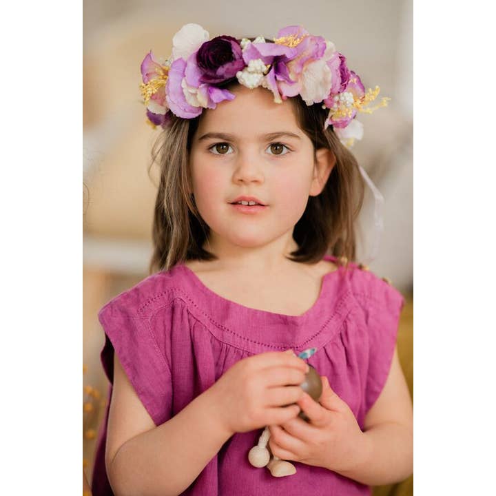 Conjunto de 3 coronas de flores moradas y amarillas para venta al por mayor de Obi Obi