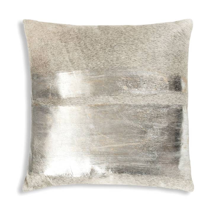 Amai Grey Hairon Hide Velvet Back Pillow for wholesale by Cloud 9 Design