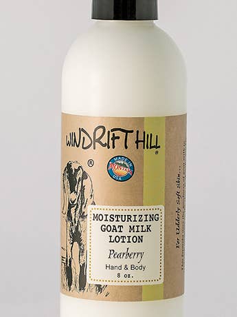 Pearberry Goat Milk Lotion for wholesale by Windrift Hill Goat Milk Skincare
