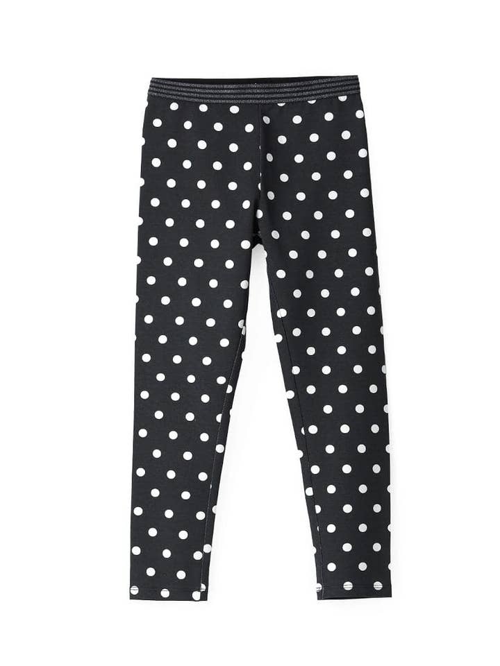 Nero LEGGINGS IN COTONE A POIS in vendita all'ingrosso su Faire