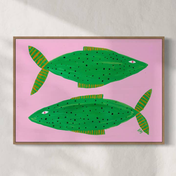 Two pink fish for wholesale by Nancy McKie