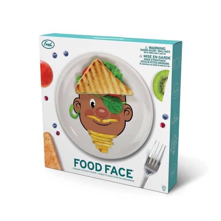 Fred & Friends - Wholesale Dinner Plate - Kids & Baby - Food Face - Dinner Plate Brn
