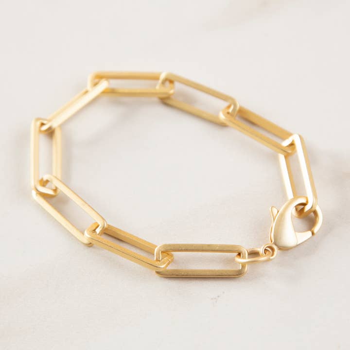 Large Box Paperclip Chain Bracelet for wholesale by Stowaway Jewelry