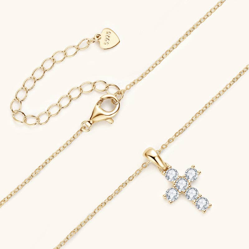 Perimade & Co. LLC - Wholesale Pendant/Charm Necklace - Moissanite Cross Pendant Necklace in 925 Sterling Silver5