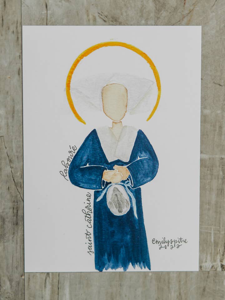 Santa Catalina Labouré - Lámina 5x7 para venta al por mayor de Emily S Pitre Art