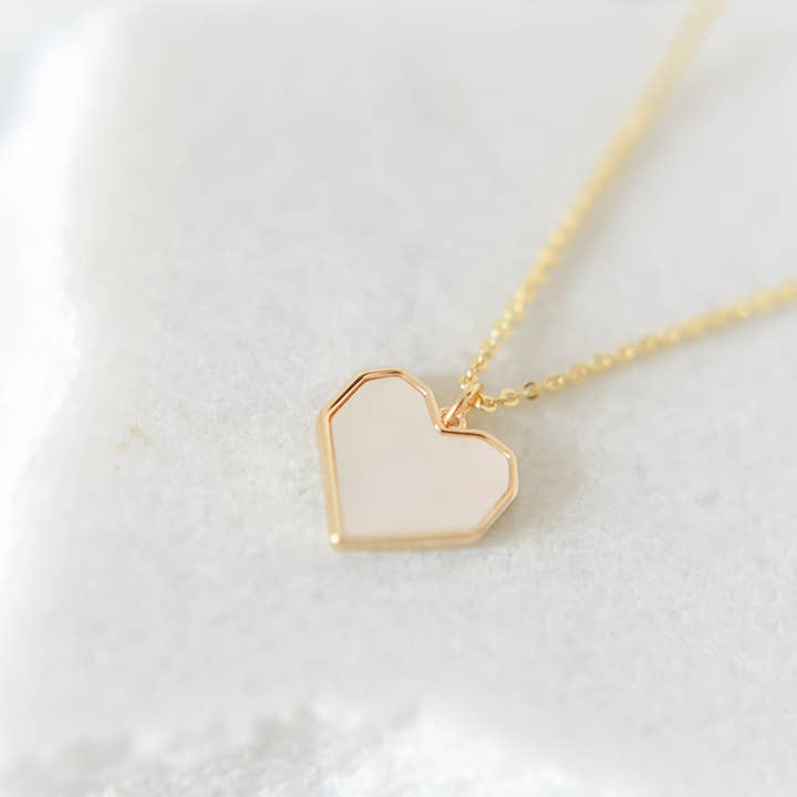 Bella Rey jewelry - Wholesale Pendant/Charm Necklace - Jenni pearl heart charm necklace 18k gold plated 1