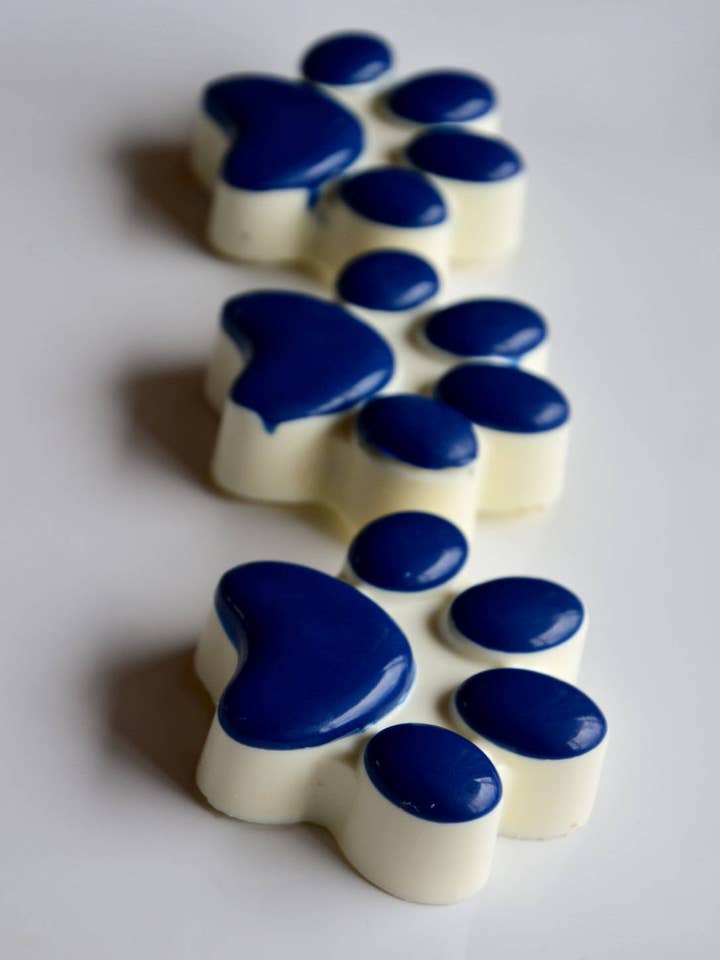 Penn State Nittany Lions Paw Print Chocolate Covered Cookie for wholesale by Chocolates Unlimited by Denise