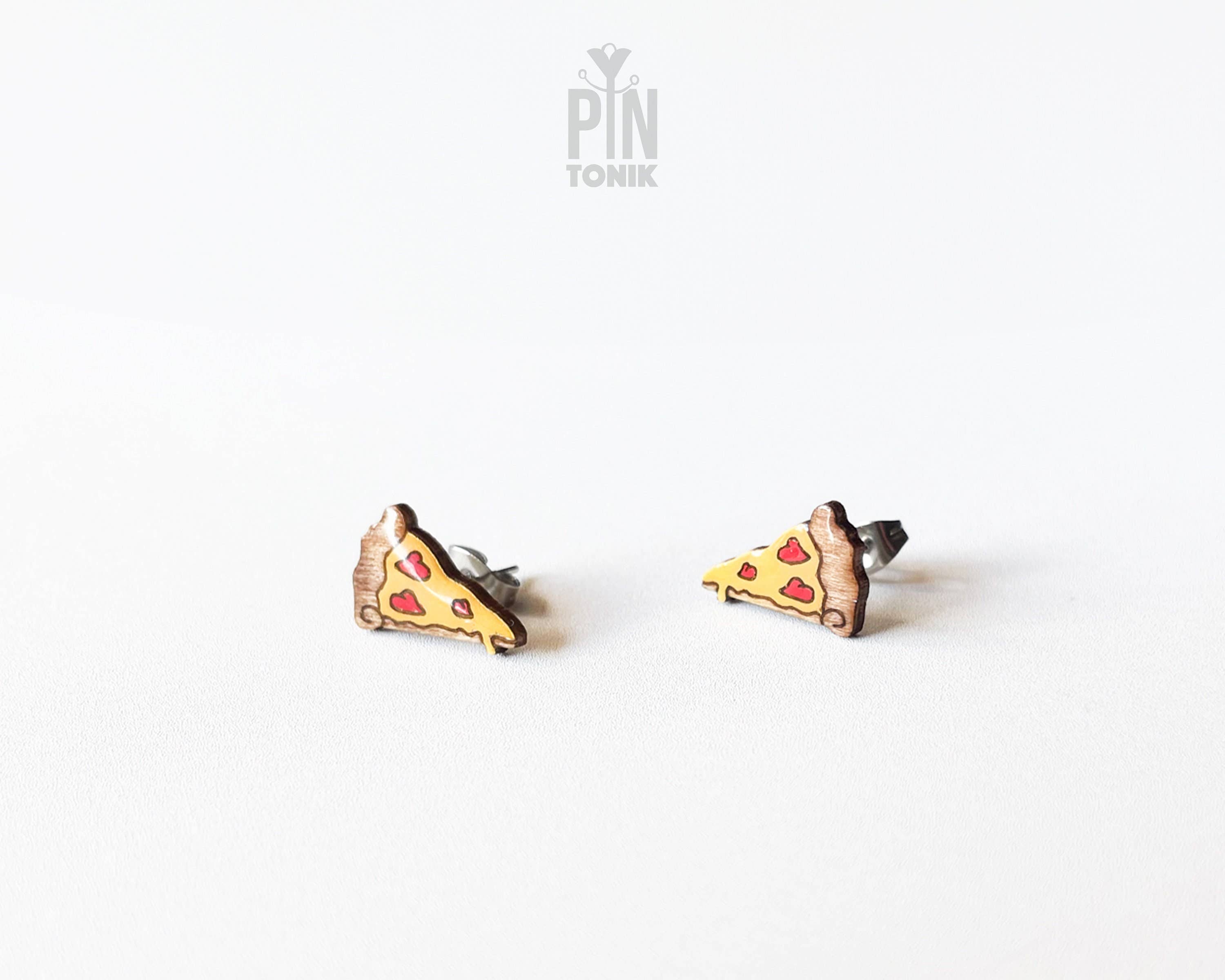 PinTonik – Großhandel Ohrstecker – Miniatur-Pizza-Ohrstecker - Lustige Geschenke für Feinschmecker0