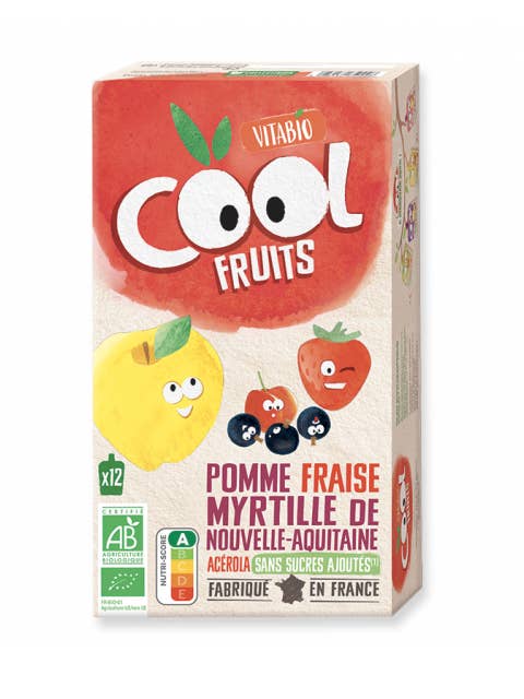 Cool Fruits - Organic - Apple Strawberry Blueberry - x12 bottles for wholesale by Vitabio