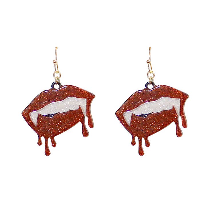 Western Fashion - Wholesale Dangle Earrings - BLOODY VAMPIRE FANGS EARRING0