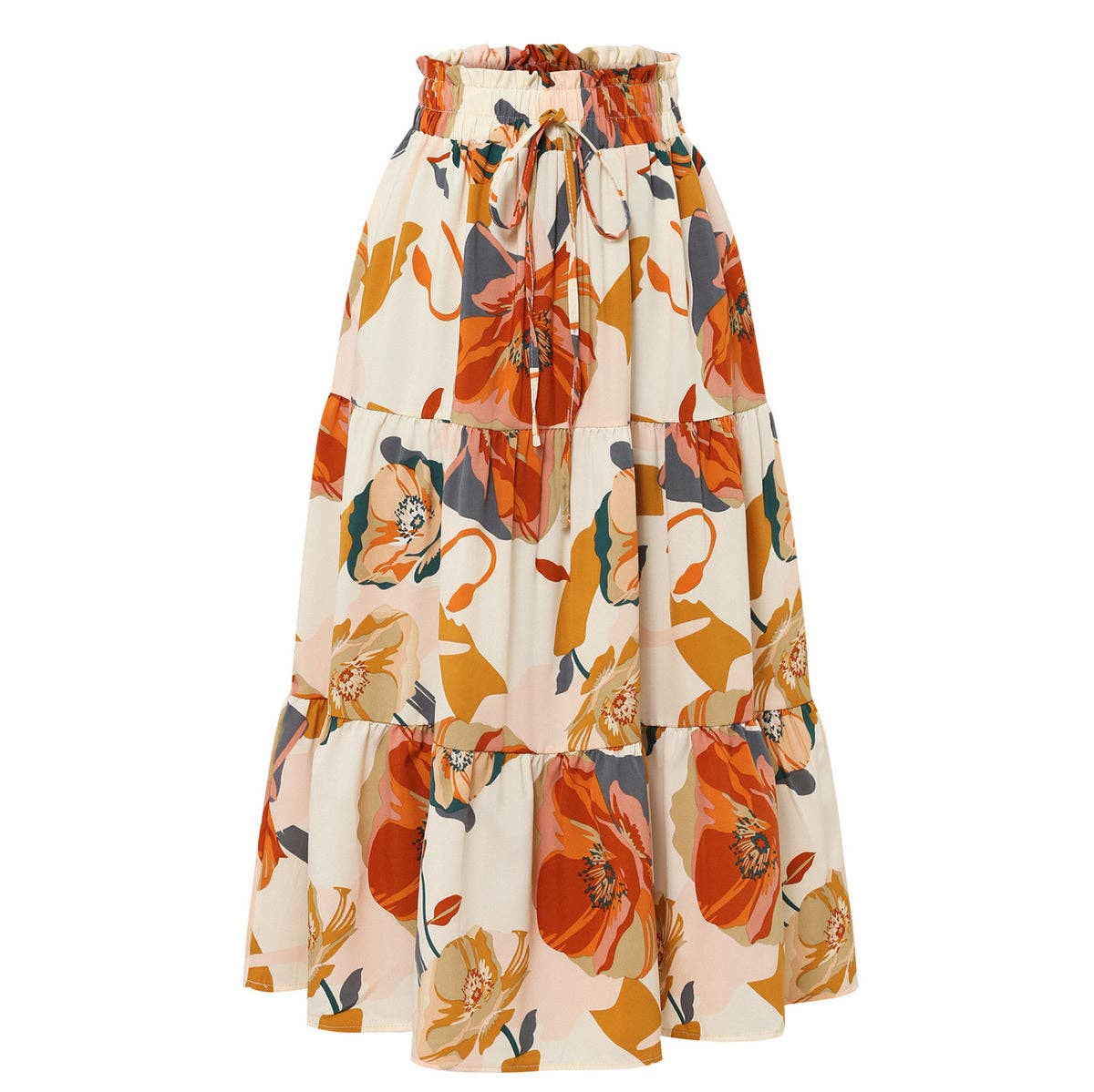 SALINA TRADING INC - Wholesale Skirt - Women's - Women Fashion Elegant Floral Printed Pleated Skirt0