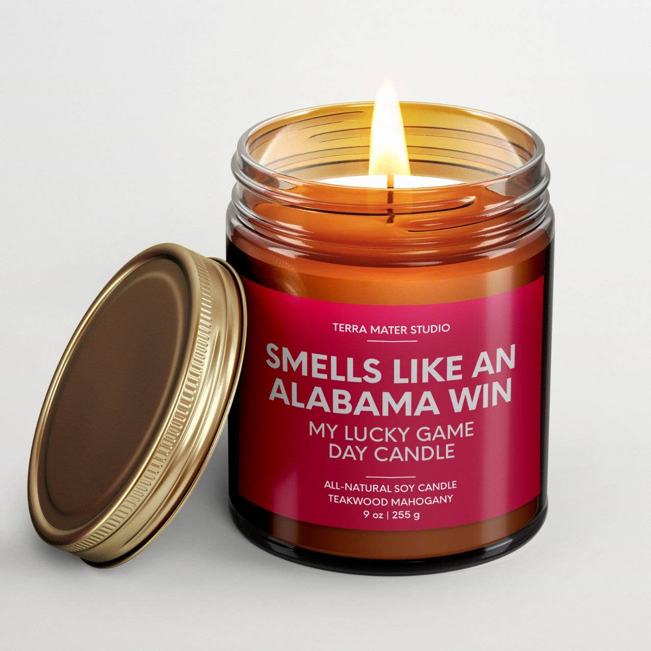 Terra Mater Studio LLC - Wholesale Jar/Filled Candle - Smells Like An Alabama Win Game Day Candle | Alabama Merch2