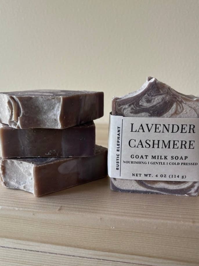 Lavender Cashmere Goat Milk Soap for wholesale by Rustic Elephant