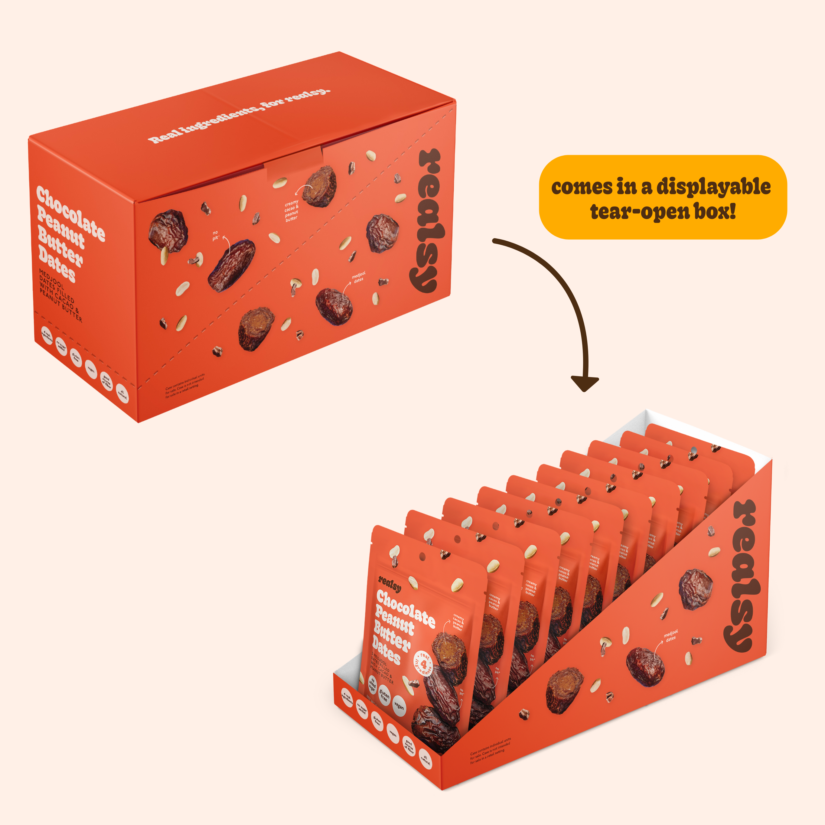 realsy - Wholesale Nuts - Chocolate Peanut Butter-Filled Medjool Dates - 10 unit/case2