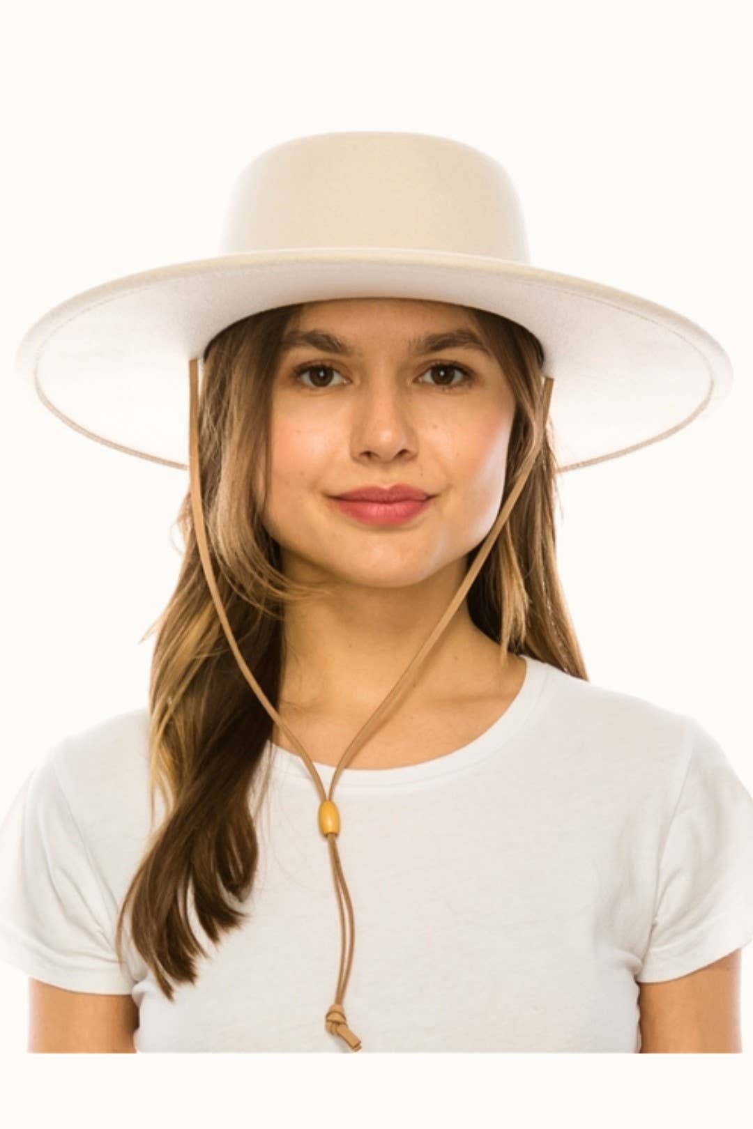 Olive & Pique - Wholesale Boater Hat - Women's - Wide Brim Bolero Boater Hat with Chin Cord, Vegan Felt4