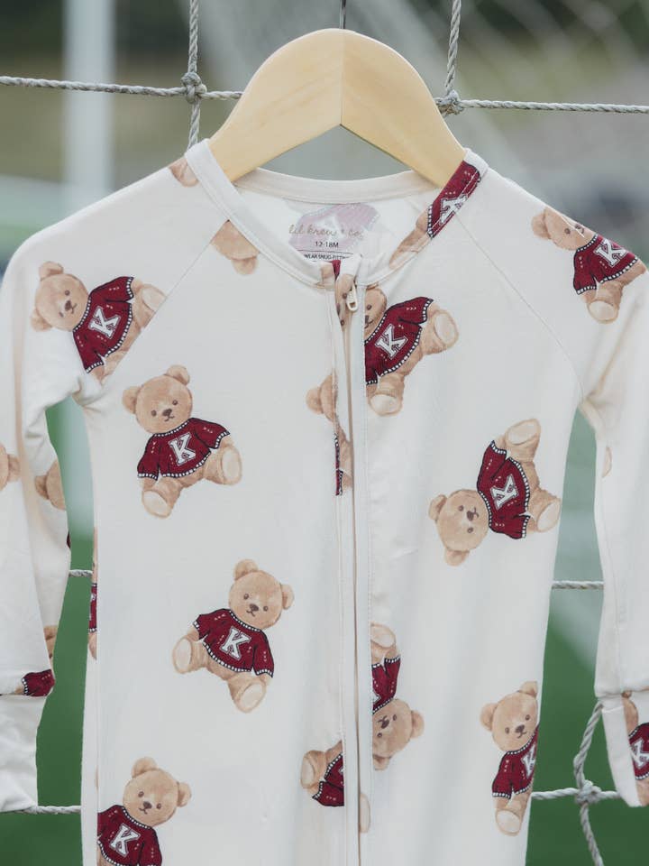Lil Krew & Co - Wholesale Sleepsuit - Baby - Vintage Teddy Bamboo Zip Pajamas6