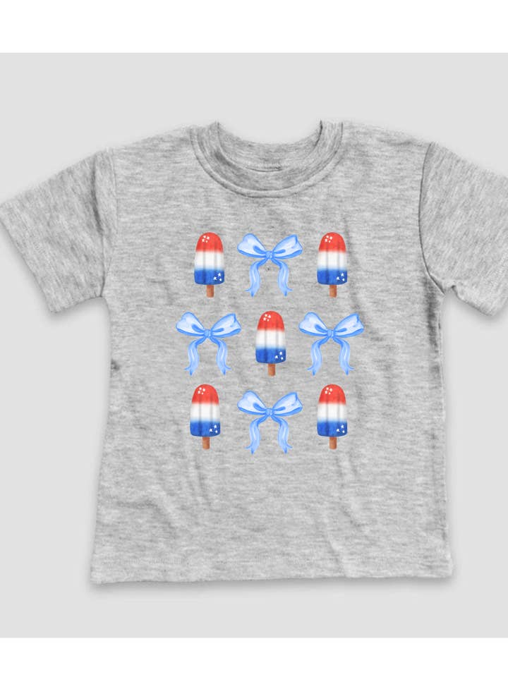 Coquette bows patriotic kids tee / 4th of july for wholesale by Tiny trendz teez