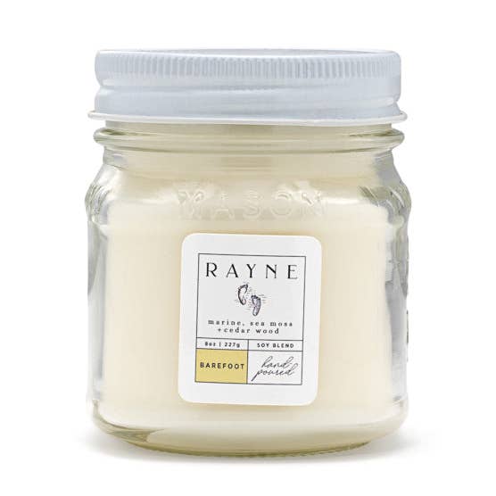 BAREFOOT Coconut Soy Blend Candle, 8 oz. for wholesale by Rayne, Pure Coastal