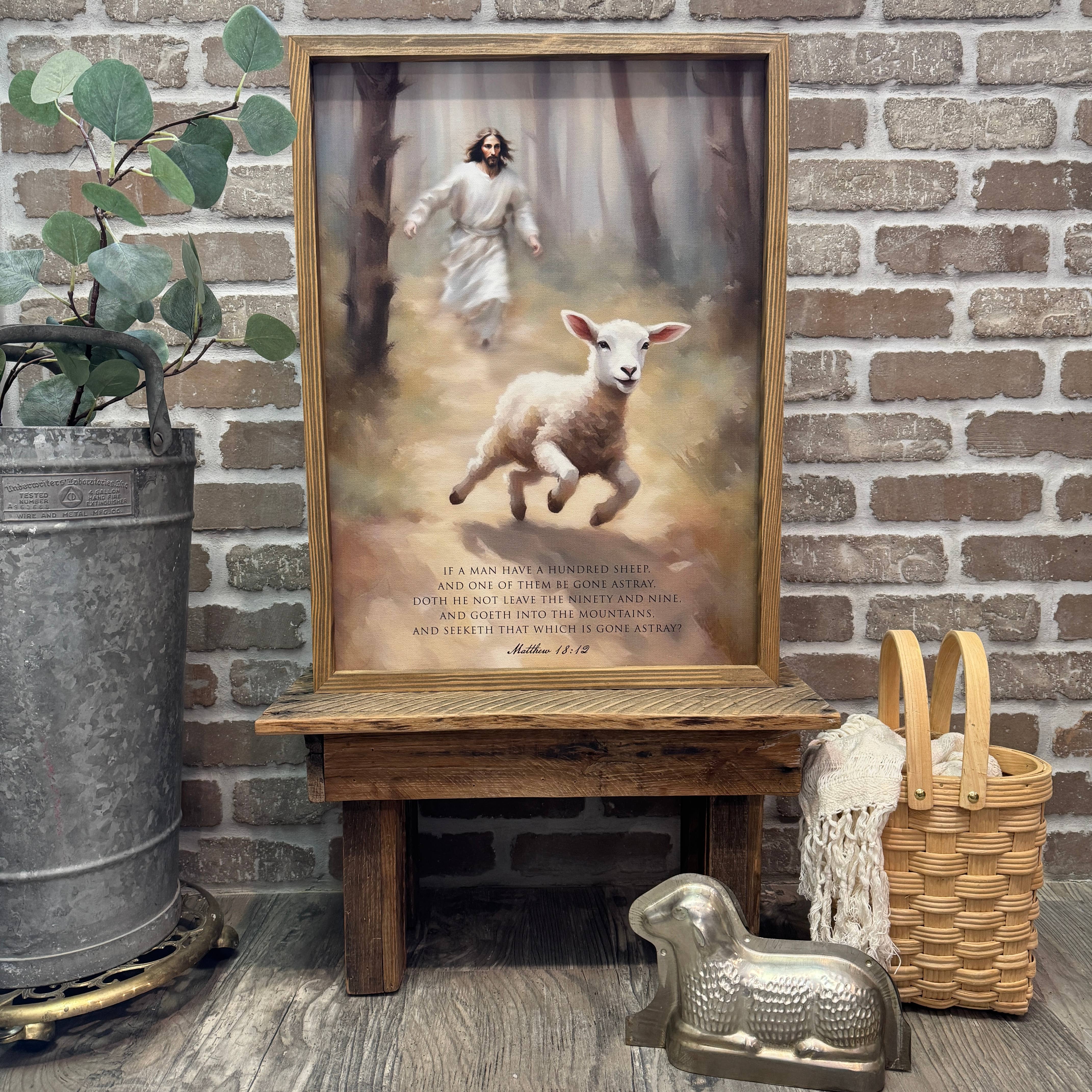 Hangout Home - Wholesale Art Print - Jesus Chasing the Lost Sheep - Scripture Wall Art2