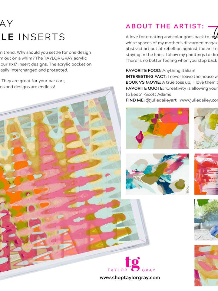 11x17 JULIE DAILEY COLLAB insats set om 10 för wholesale av TAYLOR GRAY