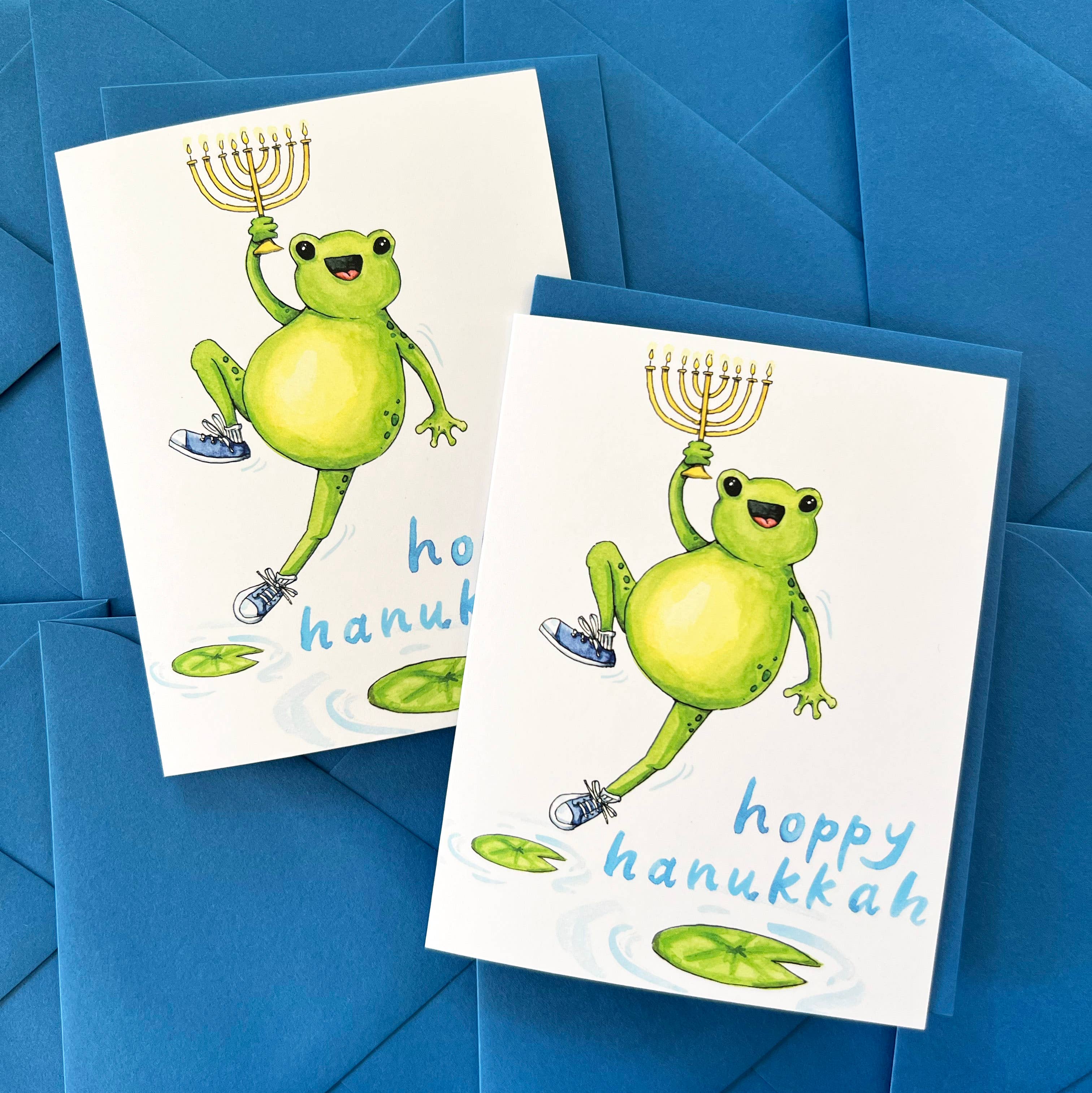 Paper Wilderness - Wholesale Hanukkah Card - Hoppy Hanukkah Frog Card2