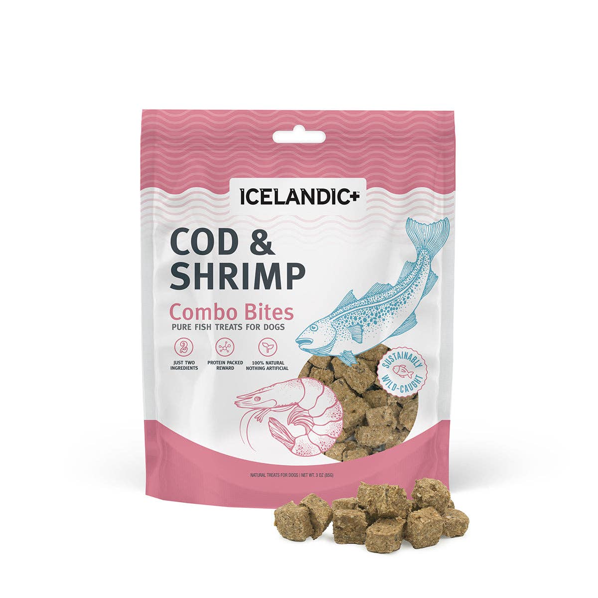 Icelandic+ - Wholesale Pet Treats - Dog - Cod & Shrimp Combo Bites Fish Dog Treats0